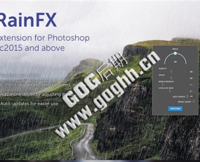 PS扩展功能下雨滤镜插件RainFX – Photoshop Extension