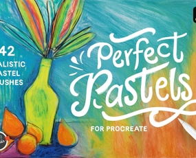 Procreate笔刷 42支可爱彩色粉笔油画墨绘画涂鸦素描IPAD手绘画笔