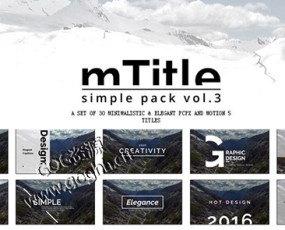 FCPX插件:30种简约优雅文字大标题动画 mTitle Simple Pack 3