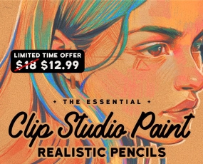 Clip Studio Paint笔刷 手绘石墨油性彩色铅笔素描木炭棒插画艺术绘画画笔集
