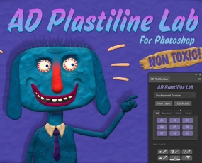 (399资源)PS笔刷 立体像皮泥形状纹理模拟工具艺术绘画扩展面板插件AD Plastiline Lab