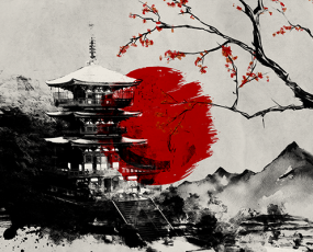 PS中文版动作日系水墨艺术绘画海报平面设计手绘制作笔刷滤镜教程