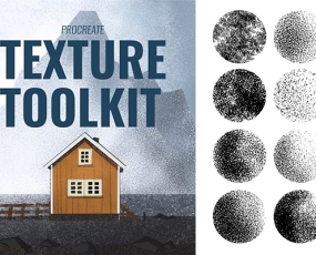 Procreate笔刷 44支扁平点画层次阴影涂鸦画笔 IPAD大师级画板850