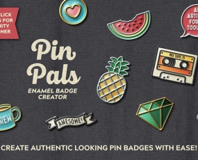 PS样式景泰蓝样式徽章烤漆胸针金铬玫瑰金珐琅徽章PS样式设计素材